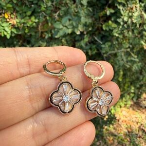 Gold and Silver Floral Earrings